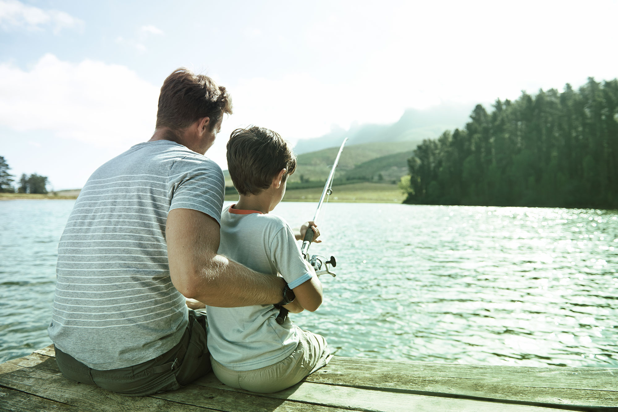 Father and son fishing